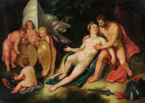 Mars and Venus as lovers., 1609, Cornelis van Haarlem