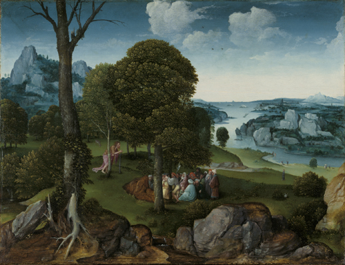 Paysage avec la prédication de saint Jean-Baptiste, 1517, Joachim Patinier