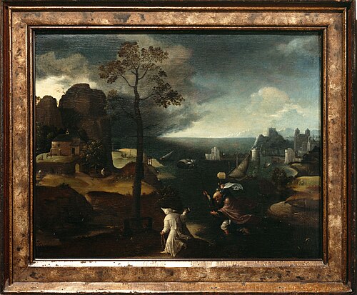 Saint Christopher bearing the Christ Child, 1550, Joachim Patinier