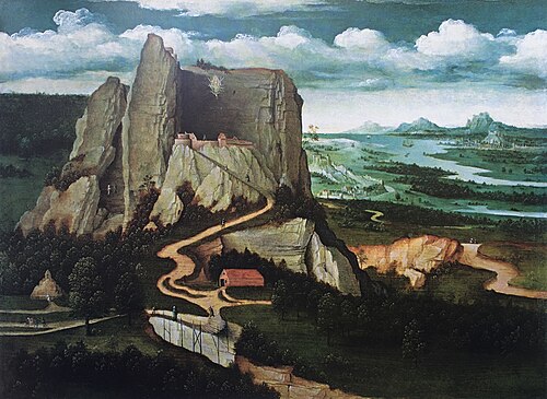 Landschaft mit der Entrückung der Maria Magdalena, 1520, Joachim Patinier