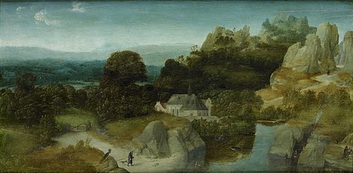 Landscape with the temptation of St Antony, 1515, Joachim Patinier