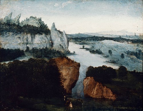 River Landscape with the Baptism of Christ, , Joachim Patinier