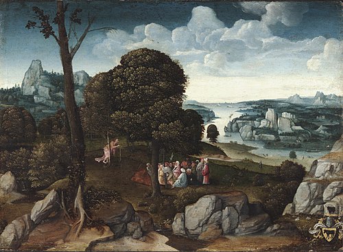 Landscape with Saint John the Baptist Preaching, 1515, Joachim Patinier