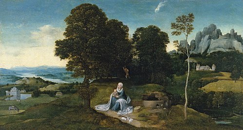 Paysage avec Repos pendant la Fuite en Égypte, 1515, Joachim Patinier