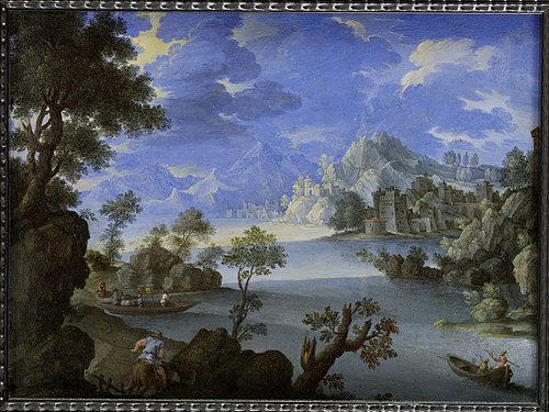 Paysage au bord du lac, 1600, Joachim Patinier