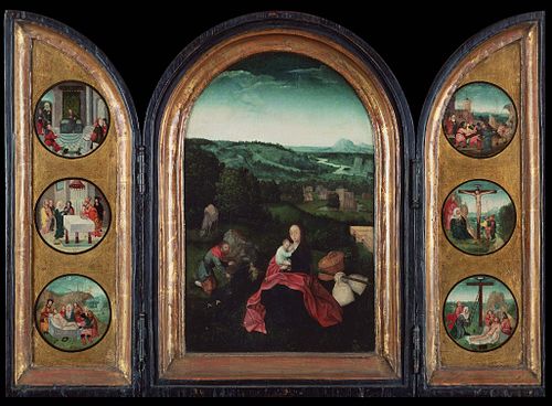 Triptych: Rest on the Flight into Egypt, 1515, Joachim Patinier