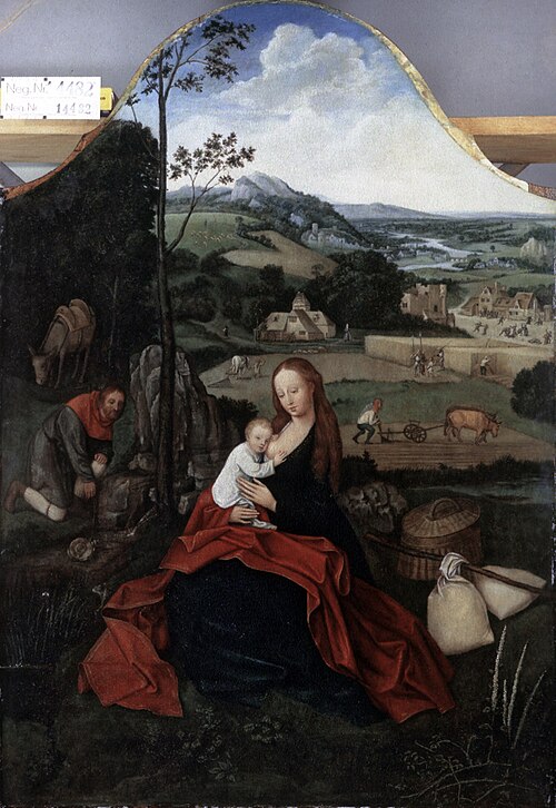 Triptyque : centre. Le Repos sur la Route d'Egypt, 1516, Joachim Patinier