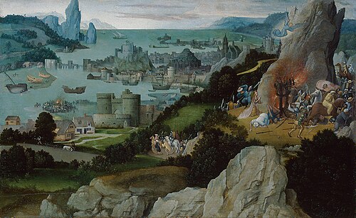 Paysage avec le martyre de Sainte Catherine, 1510, Joachim Patinier