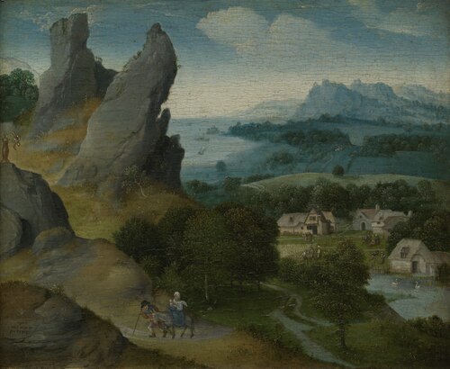 Paysage avec la fuite en Égypte, 1515, Joachim Patinier