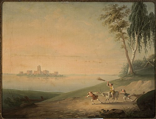 Genre scene at Lake Galve, , Wincenty Smokowski
