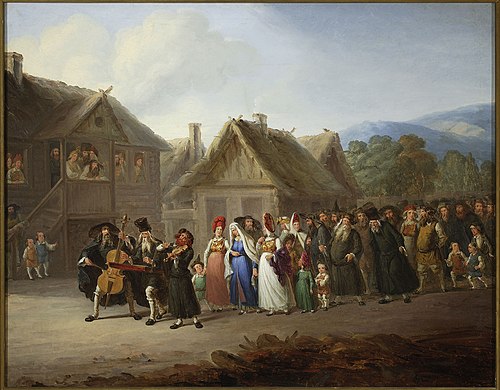 Jewish wedding., 1858, Wincenty Smokowski