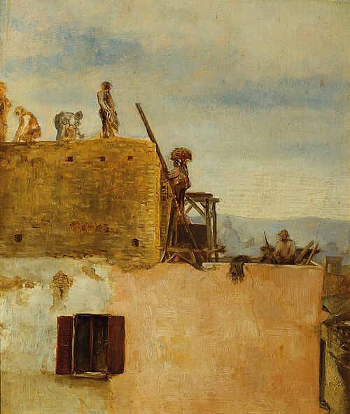 Arbeiter an einem Hausbau, 1889, Max Klinger