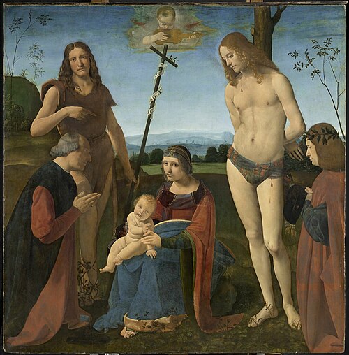 Virgin and Child with Sts John the Baptist and Sebastian, 1500, Giovanni Antonio Boltraffio