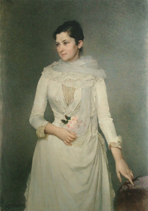 Portrait of countess Varvara Bobrinskaya, 1889, Alexander Ivanovich Sokolov