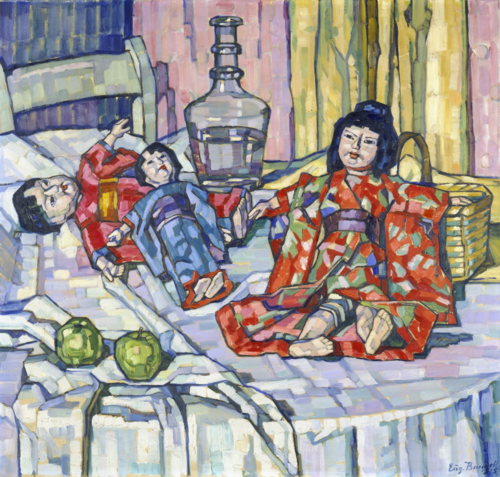 Japanese Dolls with Apples, 1915, Eugenie Bandell