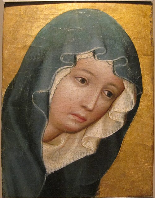 Nuremberg Altar of Mary: Head of Virgin Mary, 1405, Meister des Nürnberger Marienaltars
