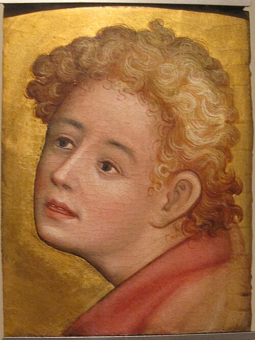 Nuremberg Altar of Mary: Head of the Angel of the Annunciation, 1405, Meister des Nürnberger Marienaltars