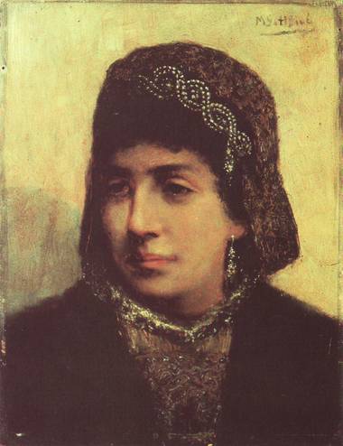 Head of a Jewish Bride, 1876, Maurycy Gottlieb