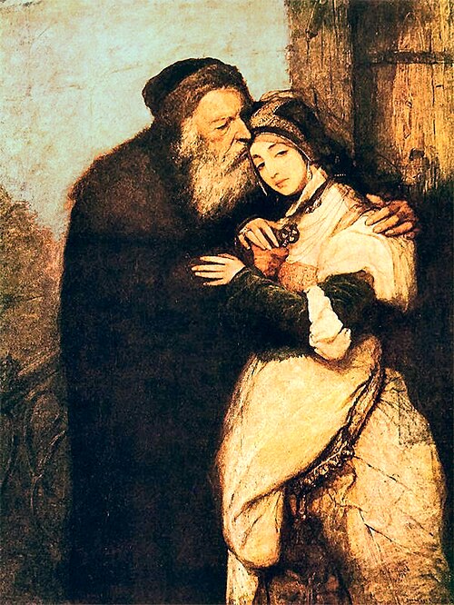Shylock and Jessica., 1876, Maurycy Gottlieb