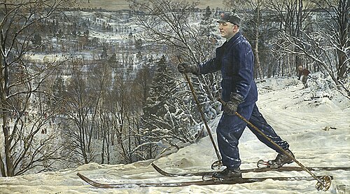 Voroshilov on ski walk, 1937, Isaak Brodsky