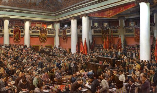 Торжественное открытие II конгресса Коминтерна во дворце Урицкого в Ленинграде, 1924, Isaak Brodsky
