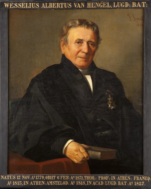 Portret van Wessel Albertus van Hengel, hoogleraar Uitlegging van het Nieuwe Testament te Leiden, 1850, Jacob Spoel