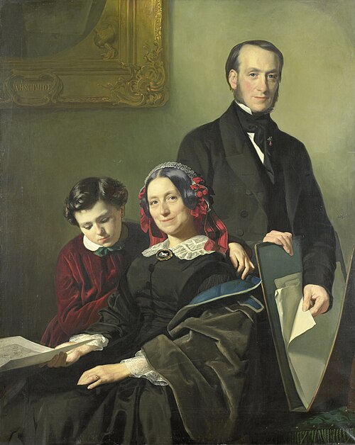 Mrs A J Schmidt Keiser, widow of the painter Willem Hendrik Schmidt (1809-49), the teacher of Jacob , 1858, Jacob Spoel