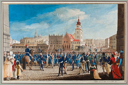 Tadeusz Kościuszko’s Oath on the Kraków Main Square., 1797, Michał Stachowicz