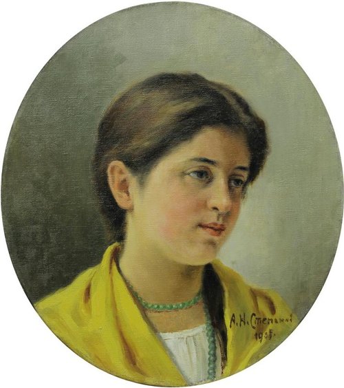 Portrait of a girl, 1908, Alexander Nikolaevich Stepanov