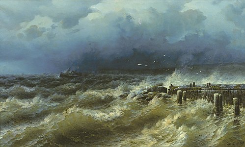 Surf at the pier, 1879, Roufim Soudkovski