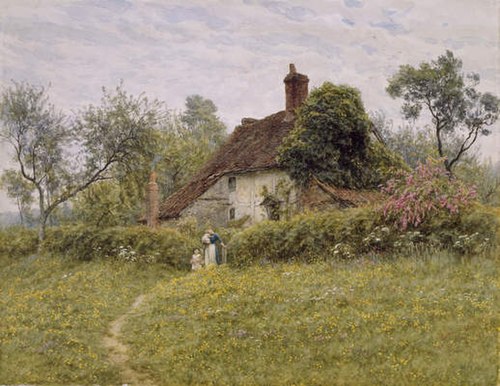 Old Cottages at Pinner, 1890, Helen Allingham