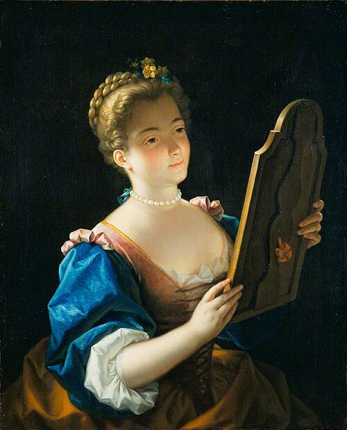 A Lady at Her Mirror, 1720, Jean Raoux