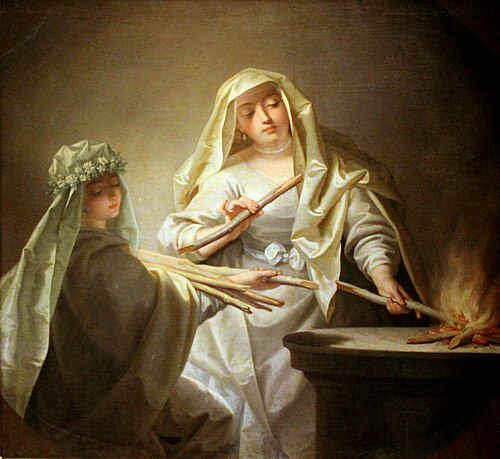 Deux Vestales alimentent un feu, 1730, Jean Raoux