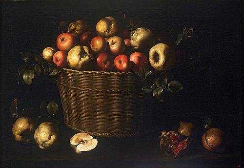 Basket with Apples, Quinces and Pomegranates, 1643, Juan de Zurbarán