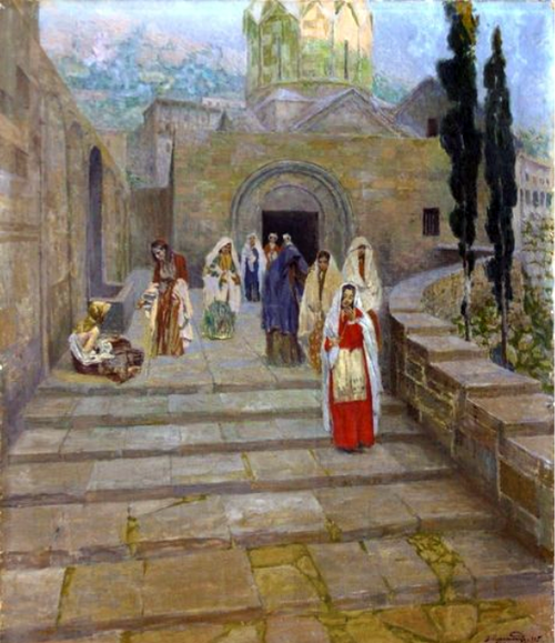 Women Leaving the Church at Ani, 1905, Vardges Sureniants