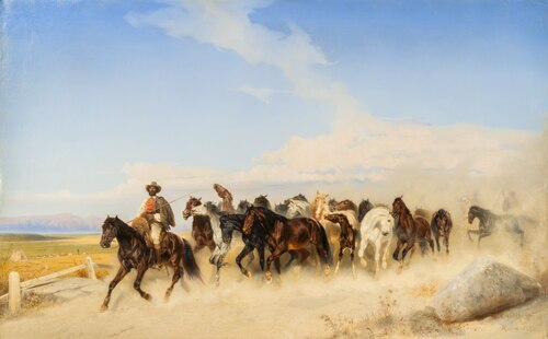 Horses at the Campagna, 1856, Carl Wahlbom