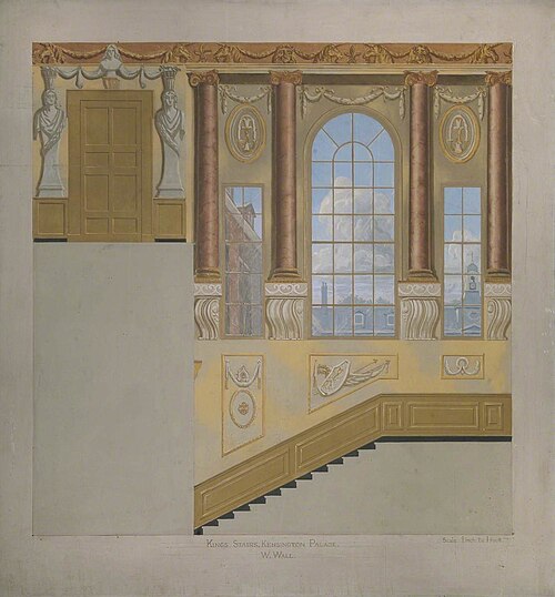 King's Stairs, Kensington Palace, West Wall, , William Kent