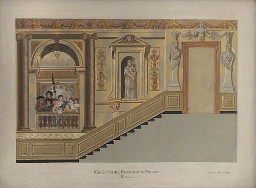 King's Stairs, Kensington Palace, East Wall, , William Kent
