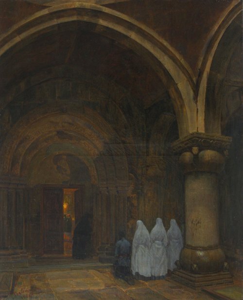 Sanahin monastery courtyard, 1904, Panos Terlemezian