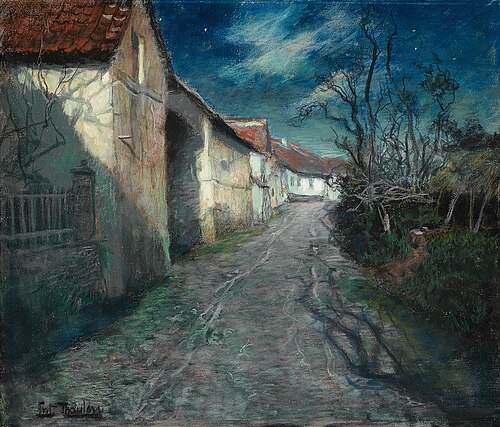En gate i måneskinn, 1895, Frits Thaulow