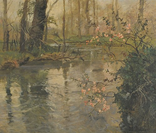 Orillas del río en primavera, , Frits Thaulow