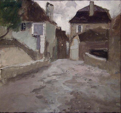 Village Street in overcast Weather, 1898, Frits Thaulow