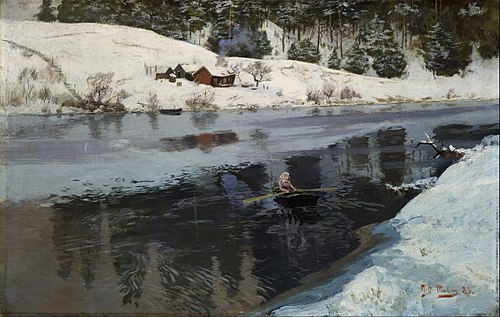 Winter at the River Simoa, 1883, Frits Thaulow