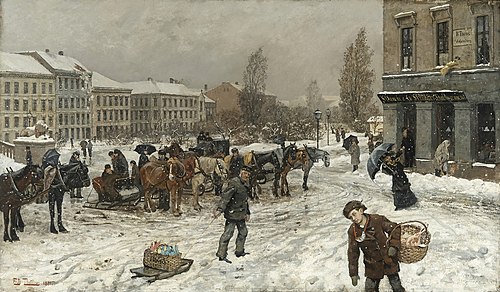 Stortings plass, 1881, Frits Thaulow
