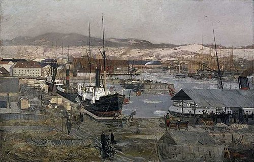 Revierhavnen, 1881, Frits Thaulow