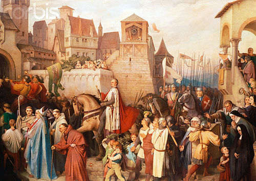 Duke Leopold the Glorious Enters Vienna on His Return from the Crusades, 1872, Josef Matyáš Trenkwald