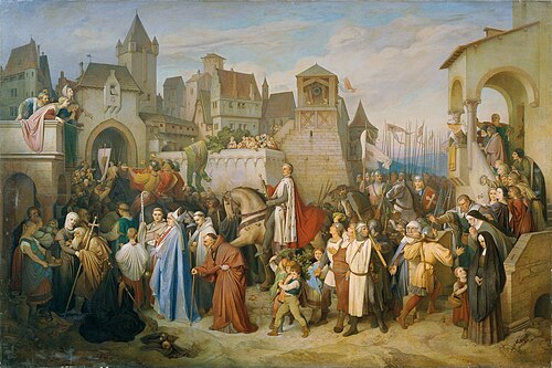 Herzog Leopolds des Glorreichen Einzug in Wien nach dem Kreuzzug von 1219, 1872, Josef Matyáš Trenkwald