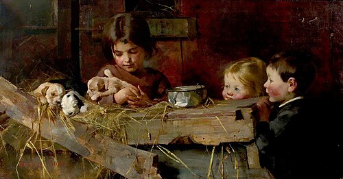 Childhood's Treasures, 1886, Marianne Stokes