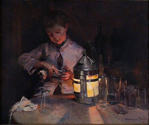 Lantern Light, 1888, Marianne Stokes