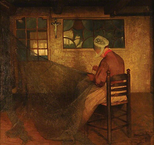 The Net Mender, 1900, Marianne Stokes